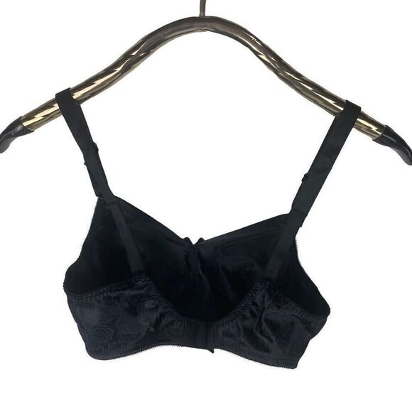 American Vintage BALI Black Satin Balconette Style Bra Size 38C - Picture 2 of 7